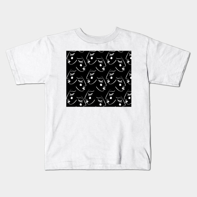 Bauhaus abstract faces Kids T-Shirt by timegraf